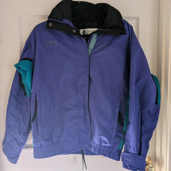 Vintage Columbia Bugaboo Colorblock Purple/Teal Ski Jacket Women's size S - Picture 1 of 11